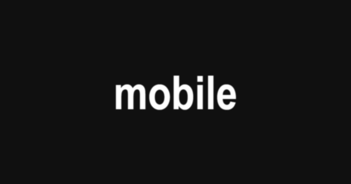 Black brat-style graphic with bold white lowercase text reading mobile, representing the brat generator on mobile