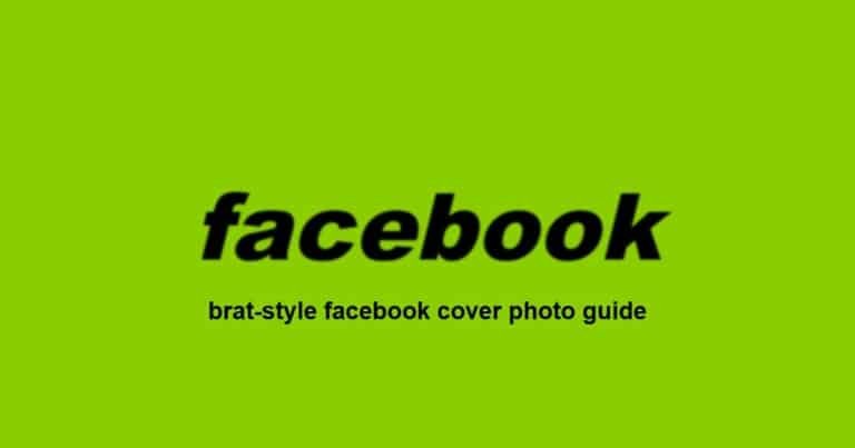 Brat-style Facebook cover photo and group banner graphic