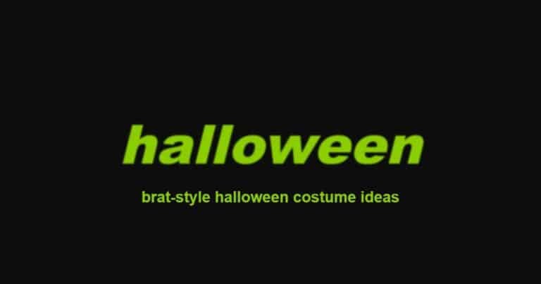 Brat-style Halloween costume and name tag graphic