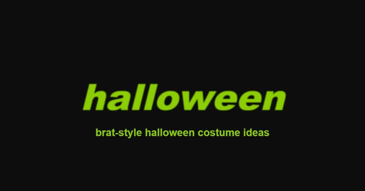 Brat-style Halloween costume and name tag graphic
