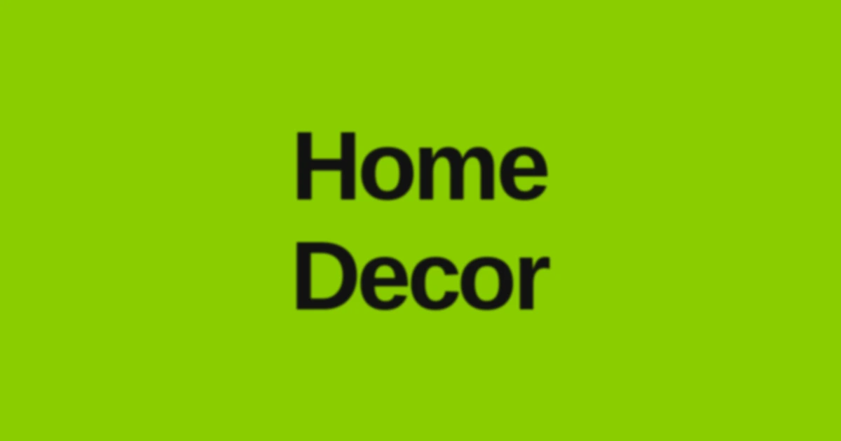 Brat Green graphic with bold text reading "Home Decor," representing brat aesthetic home decor and wall art ideas