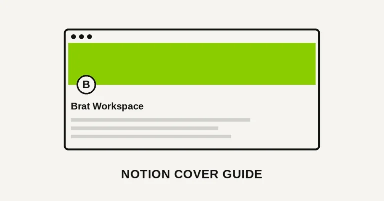 Black graphic of a wide banner shape with a green rectangle inside representing a page cover, illustrating brat-style Notion cover images