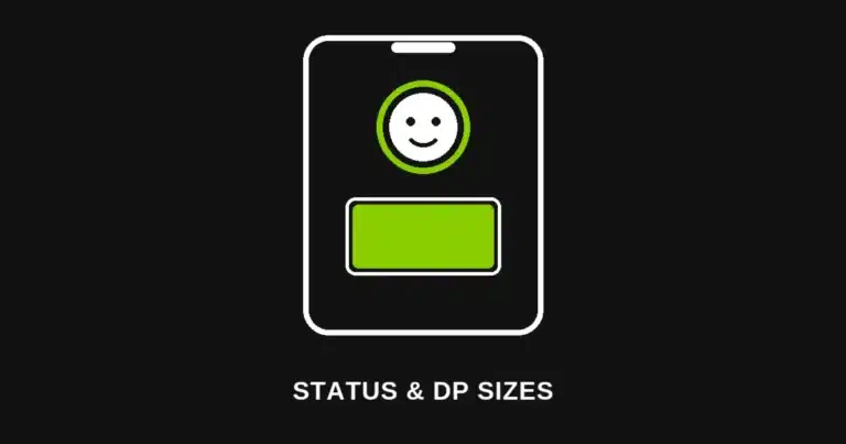 Green phone screen graphic with a circular profile photo outline and a rounded status ring, illustrating brat-style WhatsApp DP and status sizing