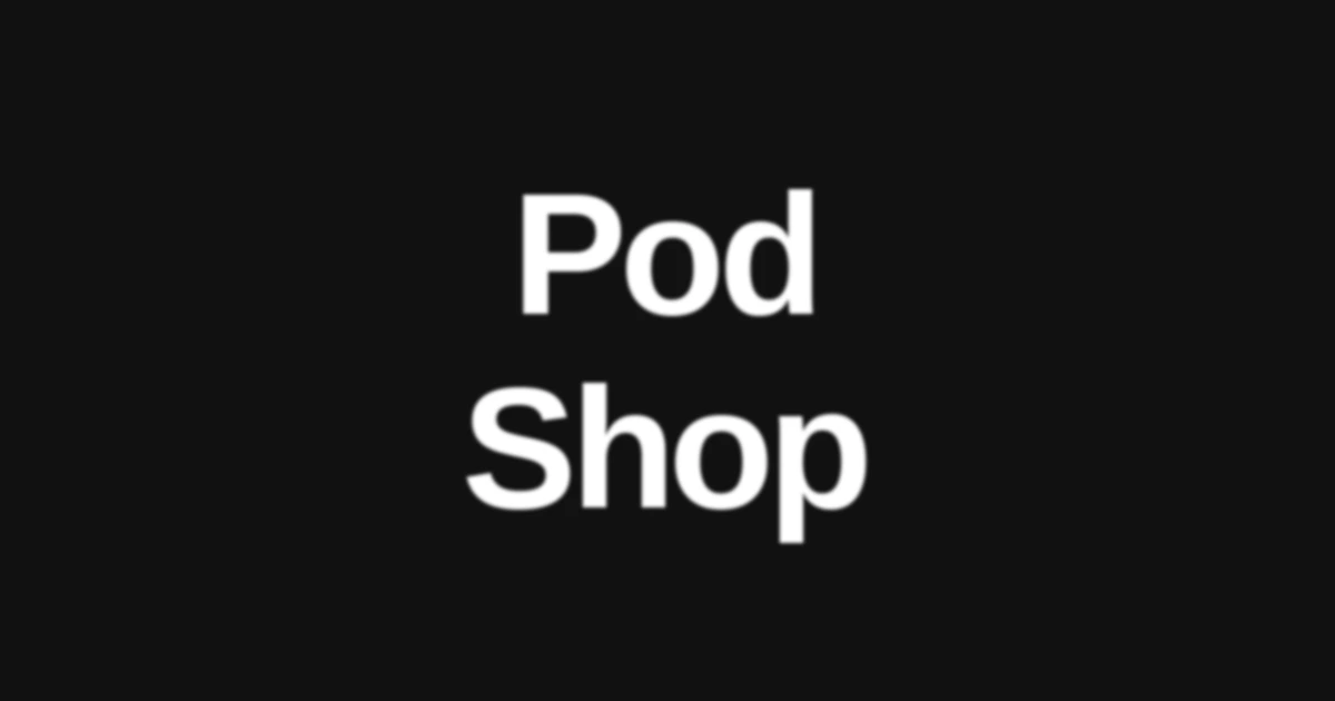 Brat Black print-on-demand graphic with bold text reading "POD Shop," representing a brat generator print-on-demand guide for Redbubble and Spring